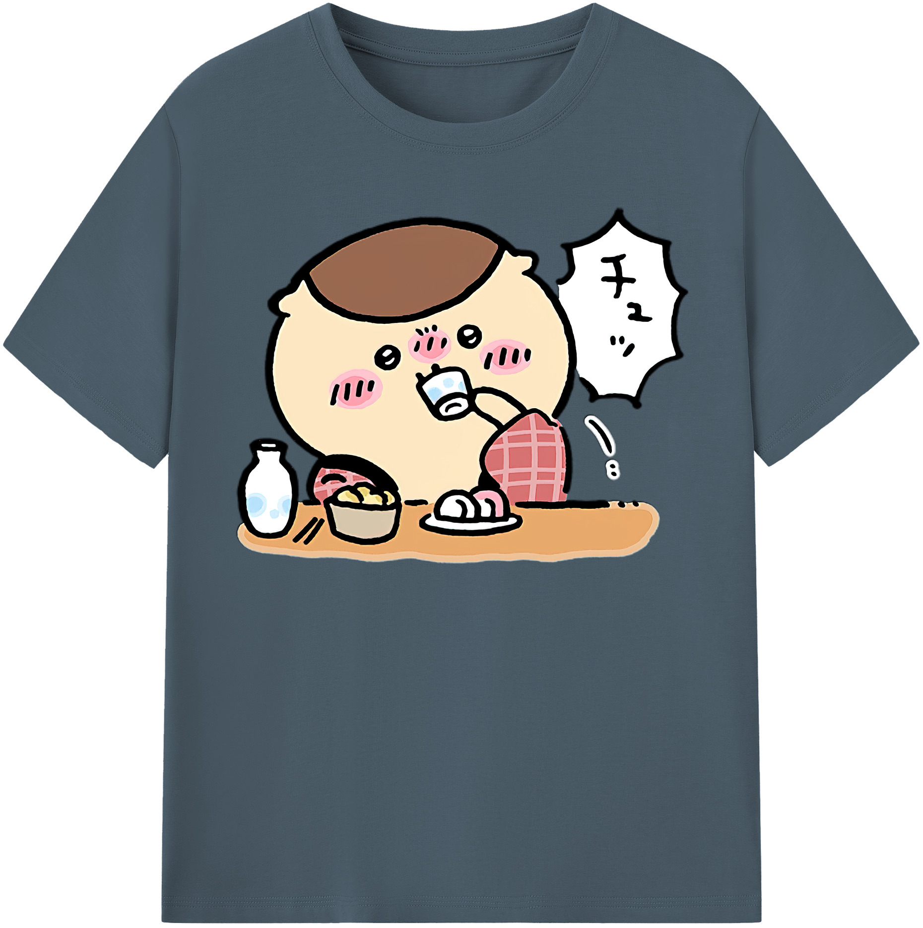 （画像用） ちいかわ くりまんじゅう Chii-kawa kuri manjū 綿100％半袖Tシャツ（フロントプリント）